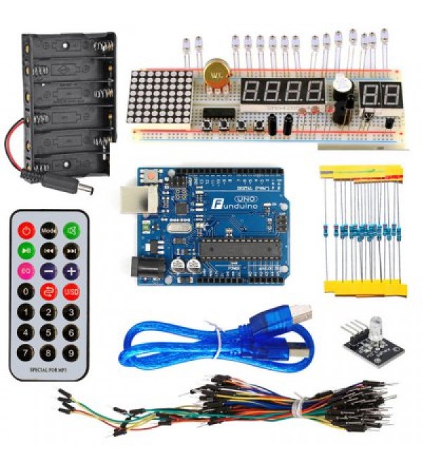 KT003 Arduino UNO Starter Kit with Bread Plate  Sensor  LED Light for DIY Parts