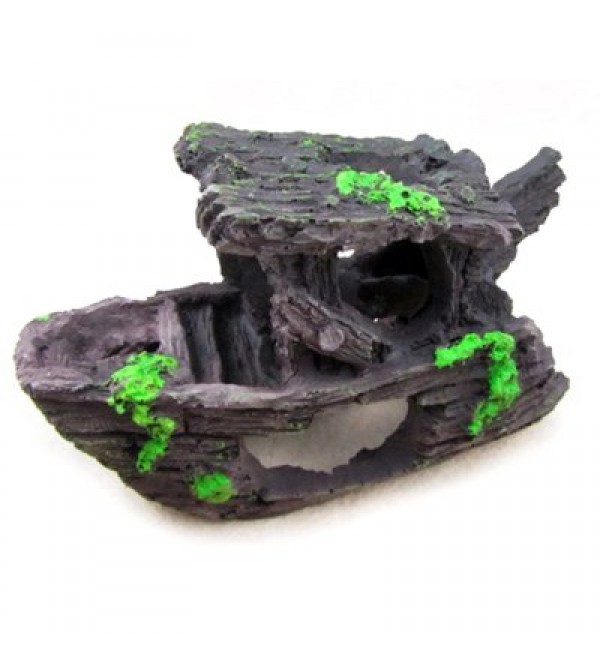 Aquarium Resin Sunken Ship Ornament