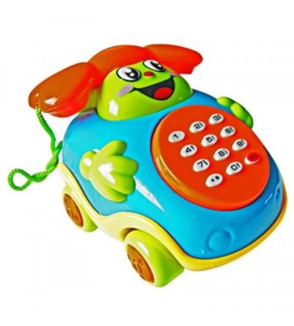 Baby Cartoon Musical Phone Educational Toy with Rotatable Wheel