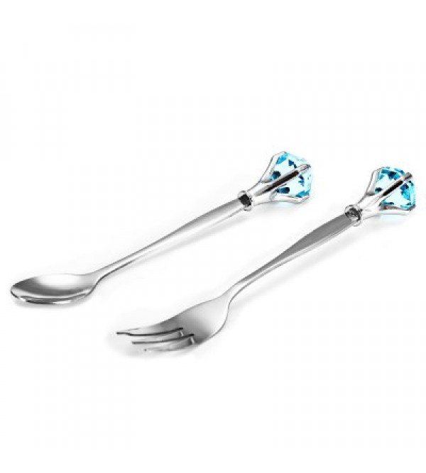 Stainless Steel Diamond Shaped Fork Spoon Tableware