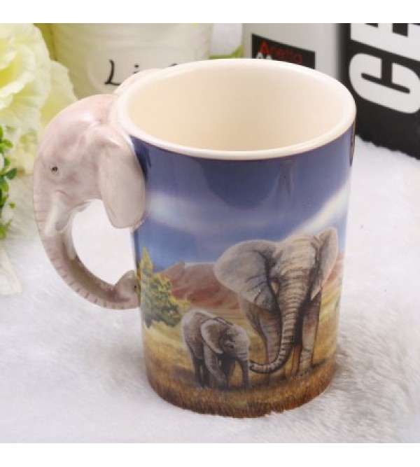 Creative Elephant Shaped Ceramic Mug