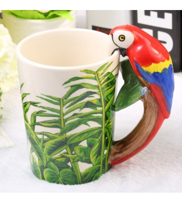 Creative Parrot Shaped Ceramic Mug