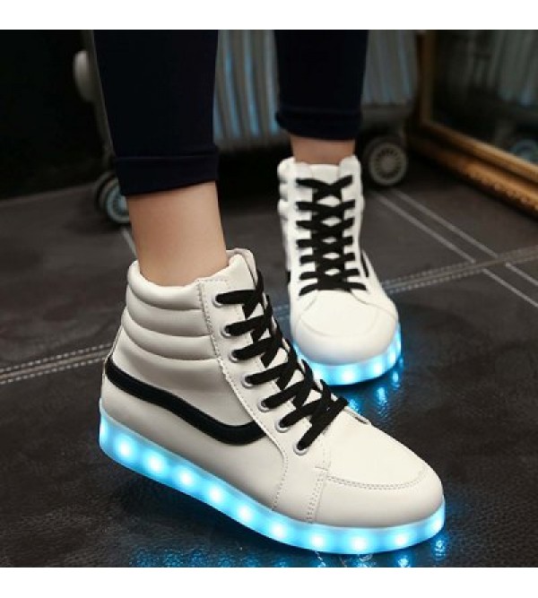 Stylish Led Luminous and High Top Design Sneakers For Women