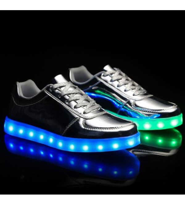 Trendy Lights Up Led Luminous and Metal Color Design Casual Shoes For Men
