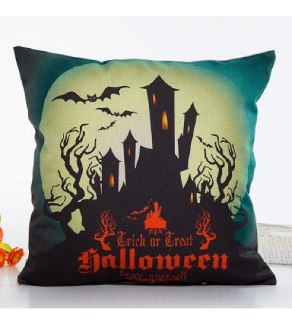 Fantastic House Light Halloween Design Linon Pillow Case