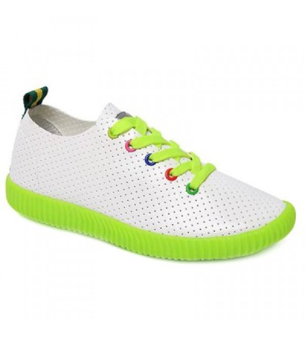 Leisure Breathable and Colorful Eyelet Design Athletic Shoes For Women