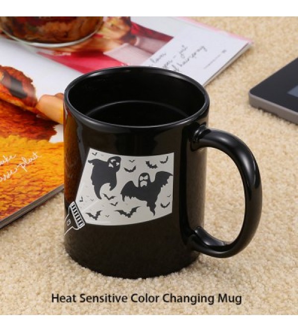 Bat Pattern Heat Sensitive Color Changing Mug