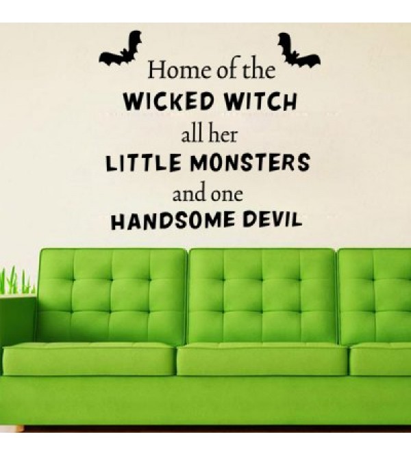 Halloween Proverb Wicked Witch Words Room Decoration Wall Sticker