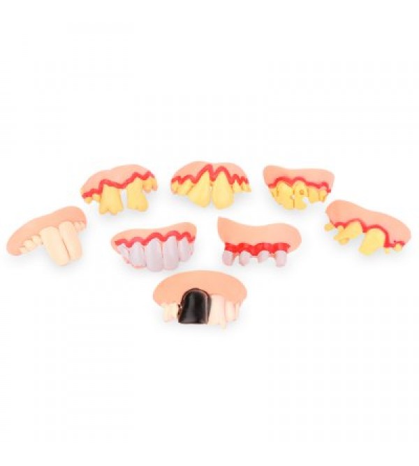 8pcs Denture Teeth Decoration Props Trick Toy for Halloween