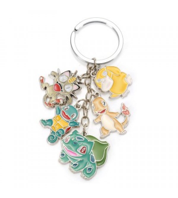 5-in-1 Cartoon Animal Character Key Chain