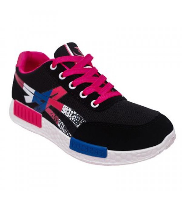 Color Block Lace-Up Suede Spliced Sneakers