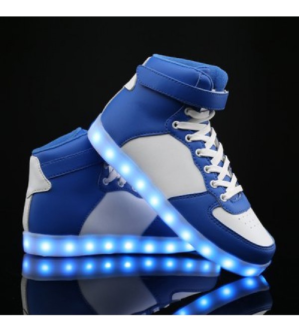 Colour Block Lights Up Led Luminous Casual Shoes