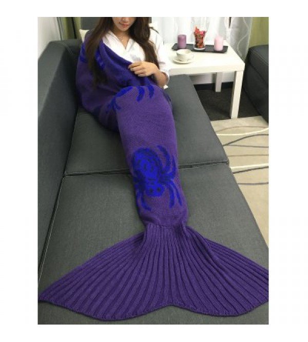 Halloween Spider Multicolor Crochet Knitting Mermaid Tail Style Blanket