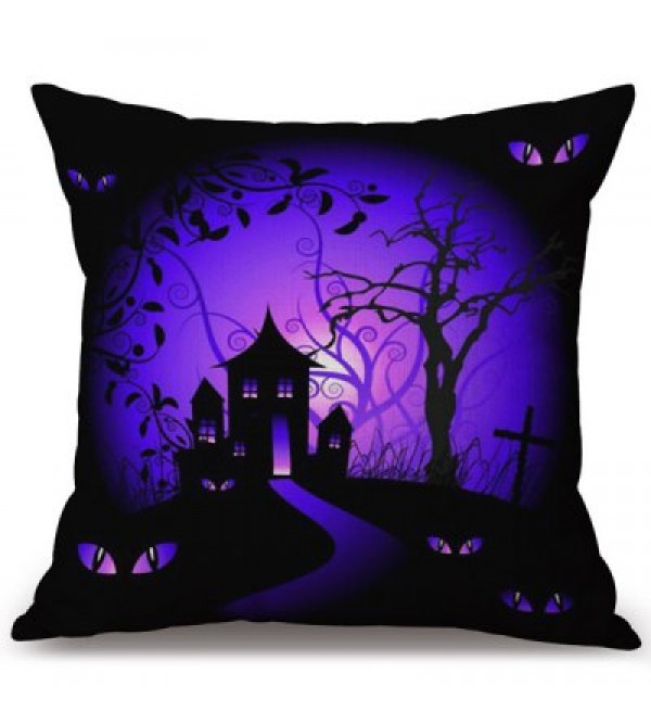 Halloween Horror Night Printed Decorative Pillow Case