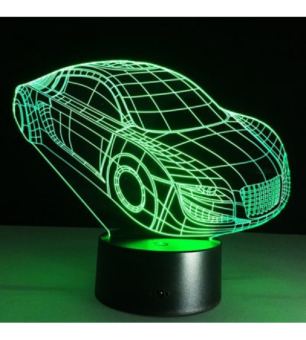 3D Christmas Small Car Shape Touch Colorful Night Light