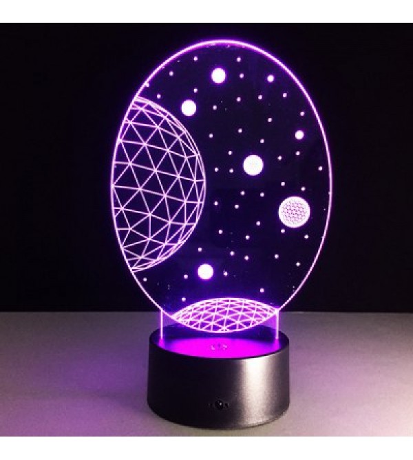 3D Christmas Galaxy Shape Touch Colorful Night Light