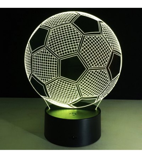 3D Christmas Football Shape Touch Colorful Night Light