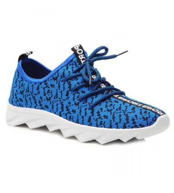 Lace Up Color Block Sports Shoes