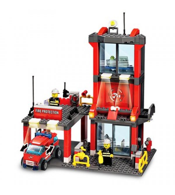 300pcs ABS Mini Fire Station Building Block Model DIY