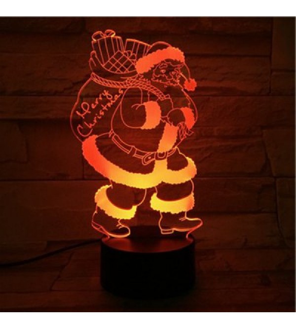 3D Illusion Christmas Santa 7 Color Changing LED Gift Night Light