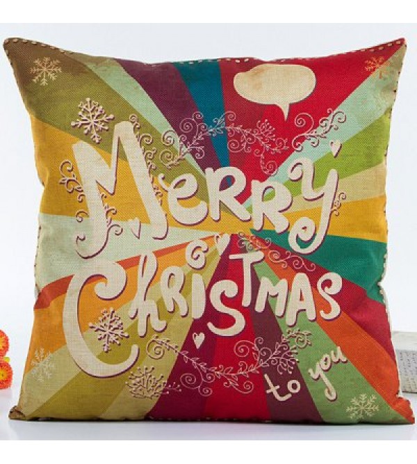 Colorful Merry Christmas Hot Sell Decorative Household Pillow Case