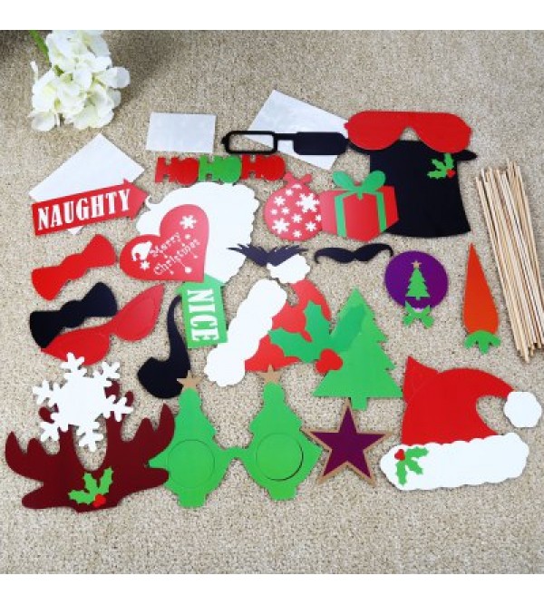 28PCS Christmas Photo Props Card Scene