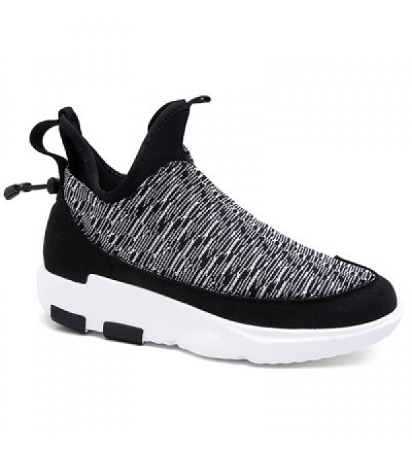 Platform Slip-On Color Block Athletic Shoes