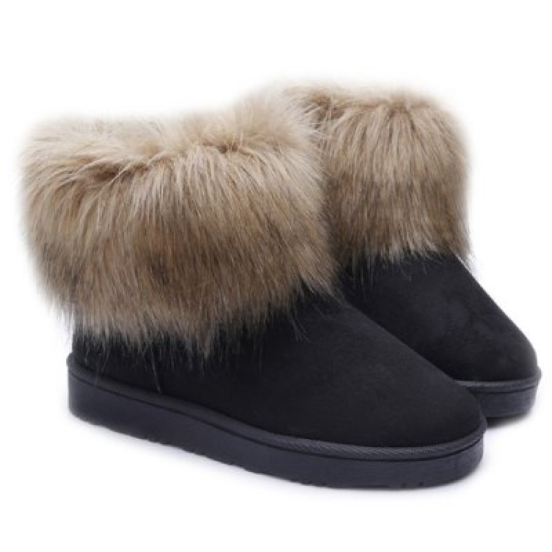 Fuzzy Suede Snow Boots