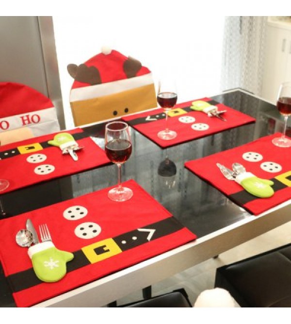 10PCS Christmas Dinner Napkin Table Cloth