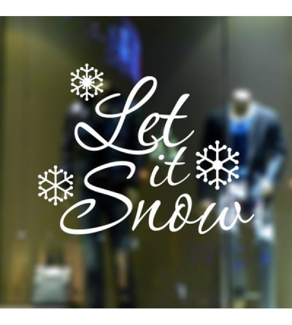 Christmas Let It Snow Removable Glass Window Wall Stickers