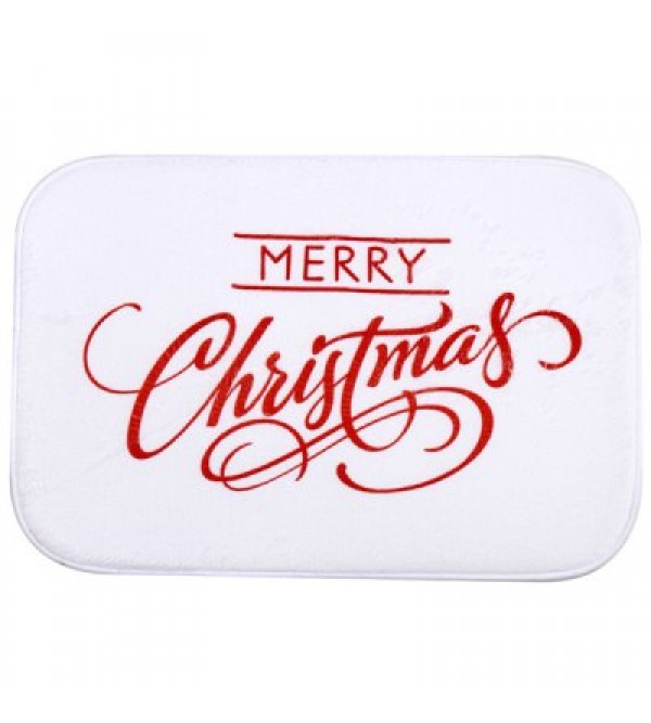 Coral Fleece Antiskid Soft Absorbent Christmas Doormat Carpet