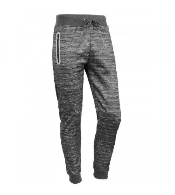 Zipper Design Lace Up Beam Feet Cotton Blends Jogger Pants