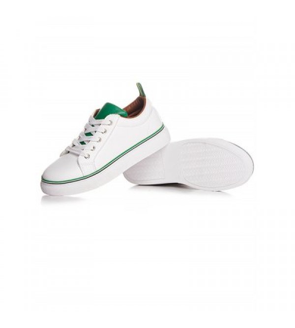 Microfiber Leather White Trainers