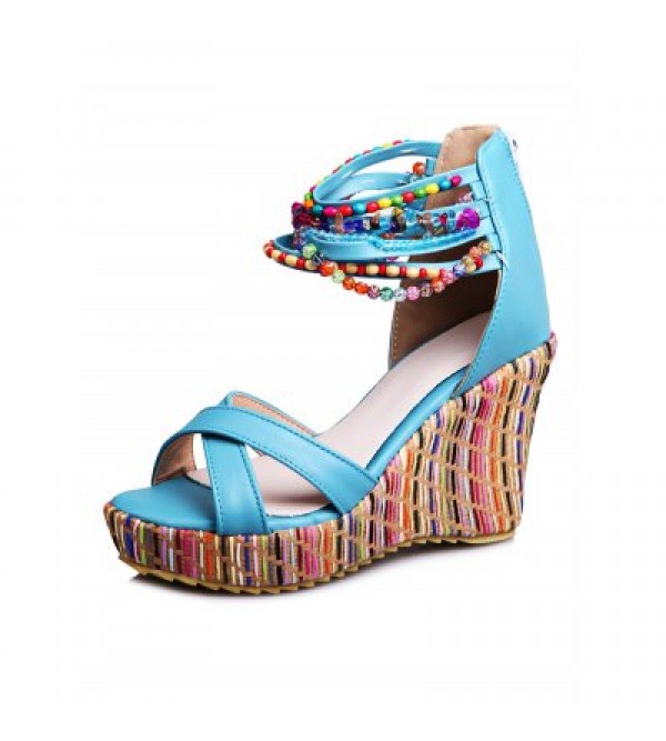 Bohemian Bead Wedge Sandals