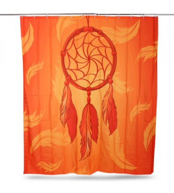 Feather Style Waterproof Bath Shower Curtain
