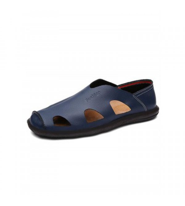 Hollow-out Men Leather Sandals