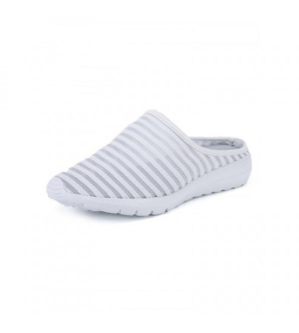Striped Mesh Women Casual Slippers