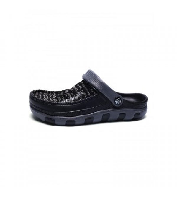 Men Breathable Slippers Flat Slip On Beach Sandals