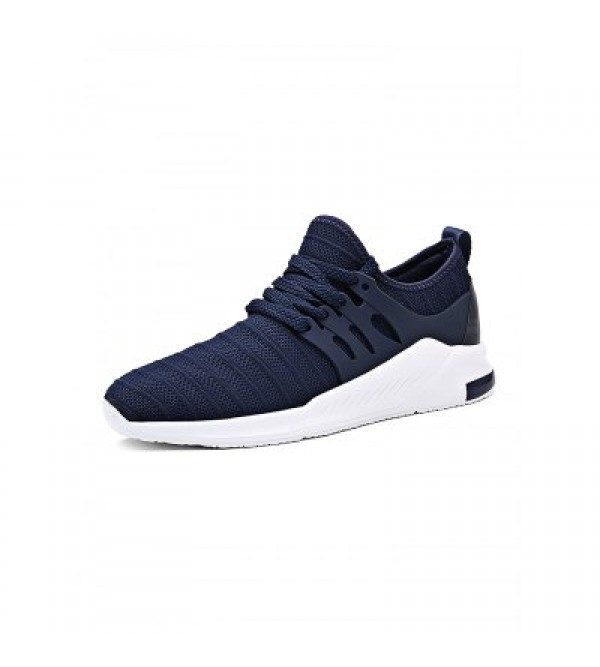 Breathable Woven Lace-up Men Running Shoes