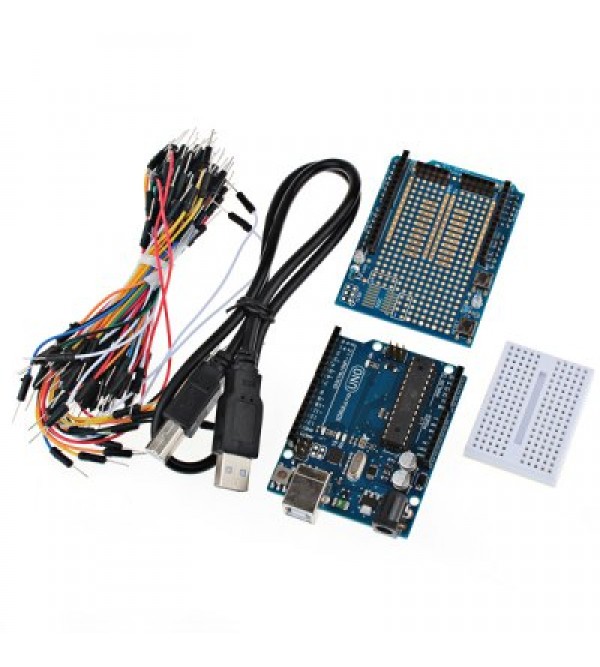 UNO R3 Development Board Kit for Arduino with Expansion Board  Mini Bread Board Jumper Cables