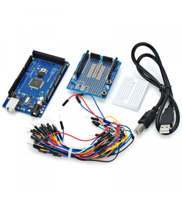 2560 R3 Development Board Kit for Arduino with ProtoShield V3 Expansion Board Bread Board Jumpe